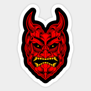 RED DEMON SANURAI MASK Sticker